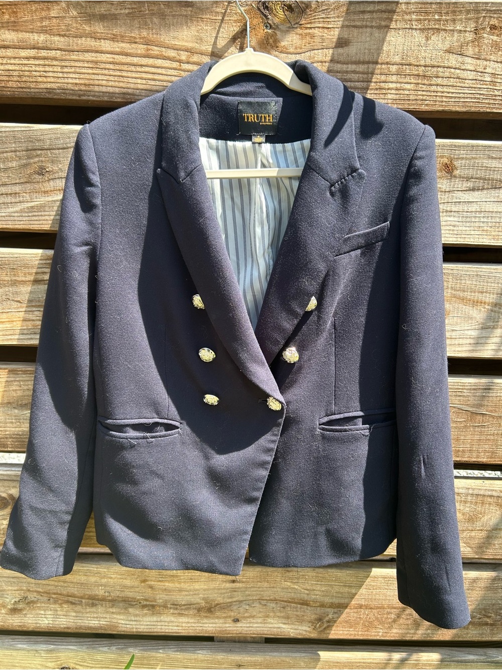 TRUTH by Republic Navy Double Breasted Blazer - 8